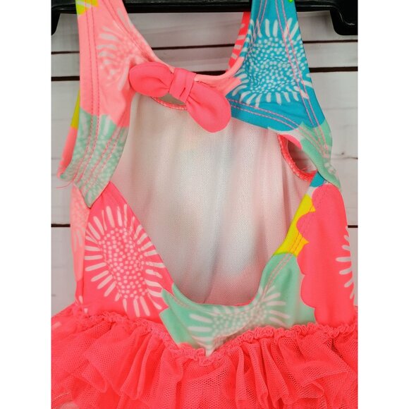 Cat‎ & Jack Floral Print One Piece Size 3-6 Months Infant Girl Swimsuit - Picture 3 of 5